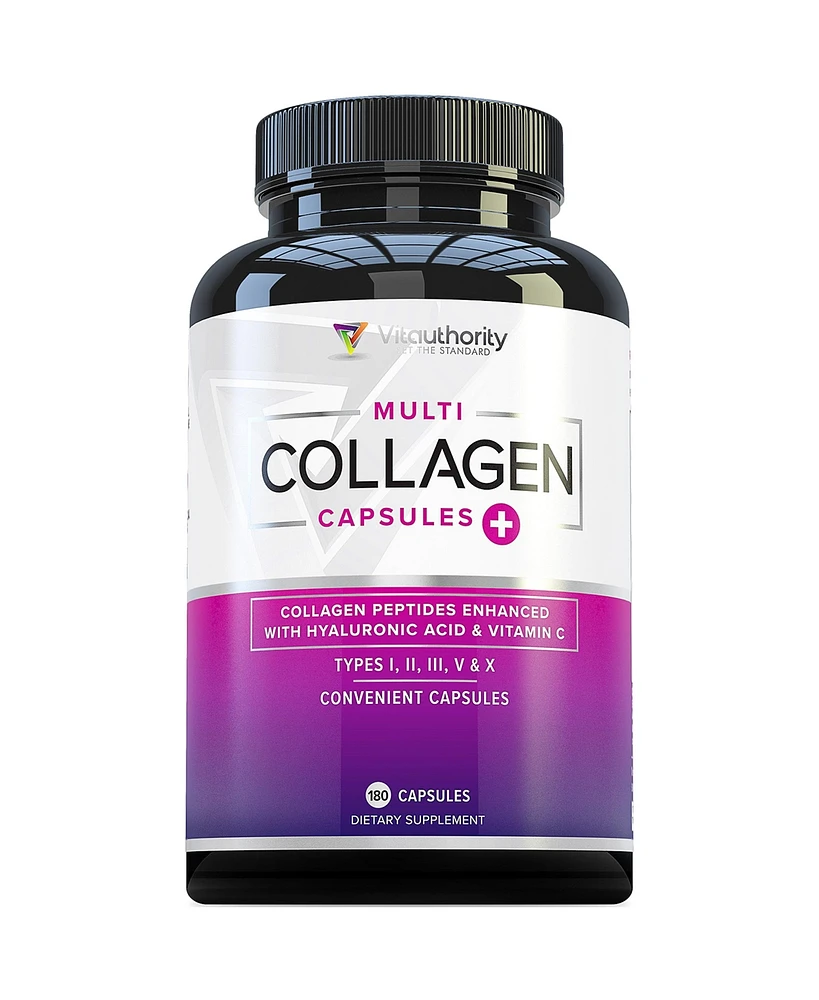 Vitauthority Multi Collagen Capsules, Collagen Peptides Supplement for Hair, Skin, Nails & Joints, Vitauthority