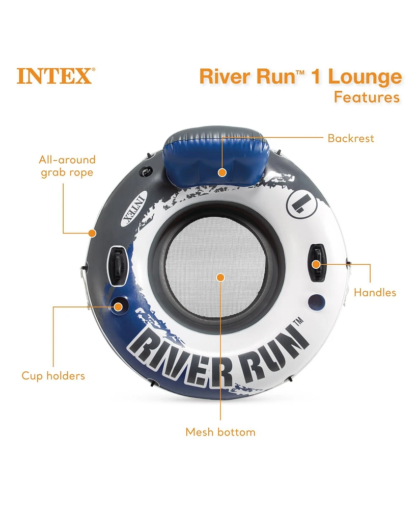 Intex River Run Inflatable Double Rider Tube & 2 River Run Single Water Floats
