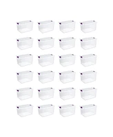 Sterilite ClearView 66 Quart Plastic Stacking Storage Tote w/ Latch Lid, 24 Pack