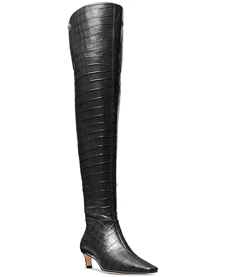 Michael Kors Women's Cosmo Croco-Embossed Over-The-Knee Boots