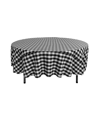 Slickblue Polyester Gingham Checkered 72-Inch Round Tablecloth