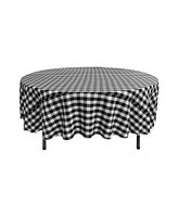 Slickblue Polyester Gingham Checkered 72-Inch Round Tablecloth