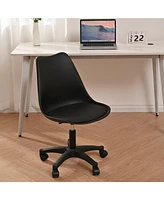 Slickblue Black Pp Adjustable Height Office Chair with Wheels - Ergonomic Office Seating