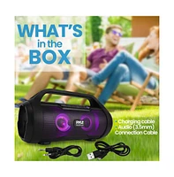 Pyle Portable Bluetooth BoomBox Speaker With Built-in Rgb Lights & Fm Radio, 500 Watt