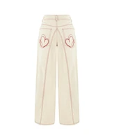 Nocturne Women's Jeans with Contrast Color Embroidery