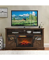 Mondawe 26Inch Infrared Quartz Heater Fireplace Insert -Woodlog Version With Brick