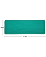 BalanceFrom Fitness GoCloud 1" Extra Thick Exercise Mat w/Carrying Strap, Green