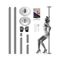 SereneLife Portable Spinning Dancing Pole for Fitness and Training - Chrome Surface