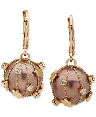 lonna & lilly Gold-Tone Star & Pave Wrapped Bead Drop Earrings