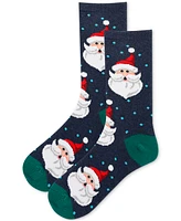 Hot Sox Women's Fuzzy Santa Crew Socks