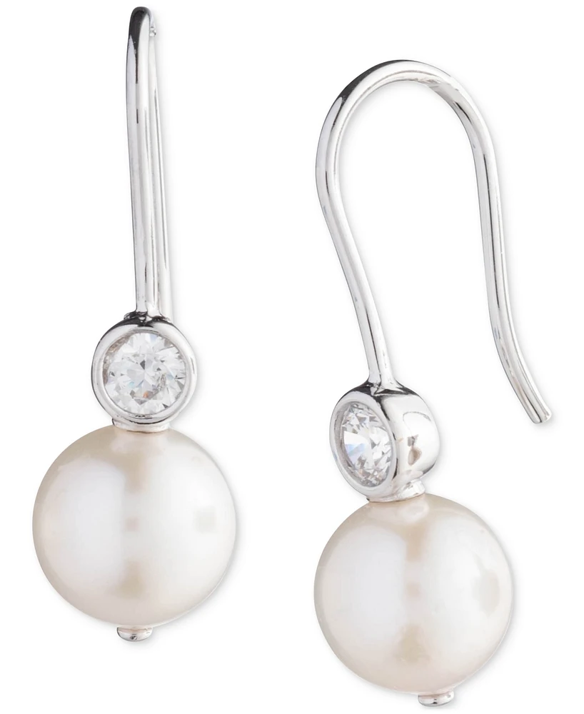 Lauren Ralph Lauren Sterling Silver Cubic Zirconia & Freshwater Pearl Drop Earrings