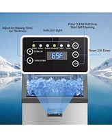 Jinjunye Commercial Ice Maker Machine, 180LBS/Day, Timer & Self Cleaning, Stainless Steel Ice Maker for Bar Restaurant Home Office,Ice Machine with Sc