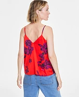 On 34th Women's Printed Satin V-Neck Tank, Created for Macy's