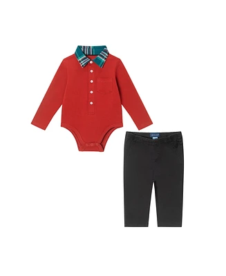 Andy & Evan Baby Boys Red Bodysuit Pant Set