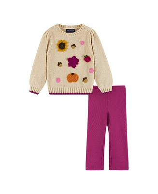 Andy & Evan Baby Girls Fall Themed Chenille Sweater Legging Set