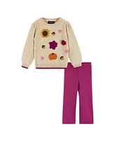 Andy & Evan Baby Girls Fall Themed Chenille Sweater Legging Set