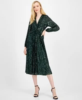 Anne Klein Women's Sequined Twist-Front Midi Dress