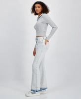 Dollhouse Juniors' High-Rise Flare-Leg Button-Fly Jeans