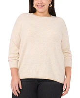 Vince Camuto Plus Lurex-Tipped Crewneck Sweater