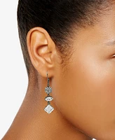 Karl Lagerfeld Paris Pave Fireball & Mixed-Cut Crystal Triple Drop Earrings