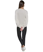 Karl Lagerfeld Paris Women's C'est La Vie Faux-Pearl-Embellished Sweater, Regular and Petite, Created for Macy's