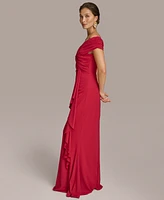 Donna Karan New York Women's Asymmetric Draped Gown