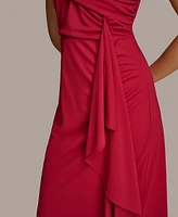 Donna Karan New York Women's Asymmetric Draped Gown