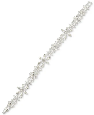 Anne Klein Silver-Tone Crystal Snowflake Flex Bracelet