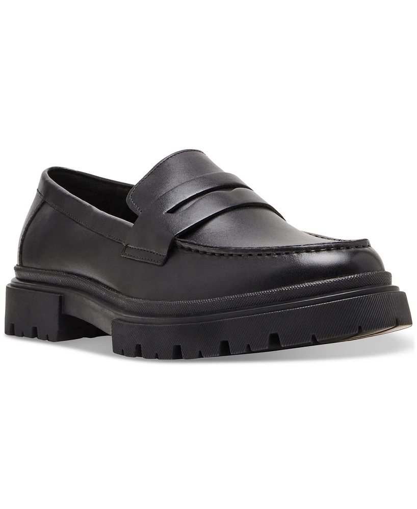 Steve Madden Men's Akkron Faux-Leather Lug-Sole Penny Loafers