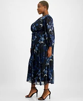 Robbie Bee Plus Floral Chiffon Maxi Dress