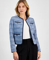 Bar Iii Women's Tweed Open-Front Jacket, Exclusively at Macy's