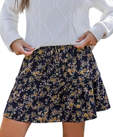 Cupshe Women's Blue Ditsy Waist Tie Mini Skirt