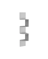 Depot E-Shop Roy Corner Floating Shelf, Modern 4-Tier Display