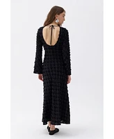 Nocturne Women's Backless Long Sleeve Maxi Dress