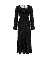 Nocturne Women's Backless Long Sleeve Maxi Dress