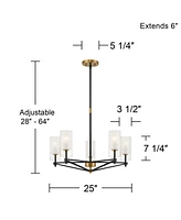 Possini Euro Design Possini Euro Nyack 25" Open Frame Gold and Black 5-Light Pendant