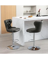 Slickblue Swivel Pu Barstools Adjustable Seat Height from 25-33 Inches, Modern and Comfortable