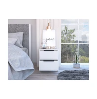 Depot E-shop Egeo Nightstand, Two Drawers, Superior Top