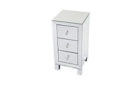 Slickblue Modern Mirrored Nightstand with 3 Drawers for Contemporary Bedrooms