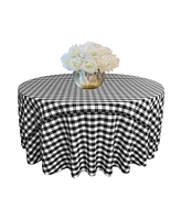 Slickblue 120-Inch Round Polyester Gingham Checkered Tablecloth