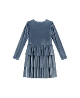 Andy & Evan Big Girls Velvet w/Lurex Tiered Dress