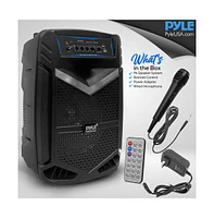 Pyle 10” Bluetooth Portable Pa Speaker With Rechargeable Battery, Party Lights & Microphone, 600 Watt