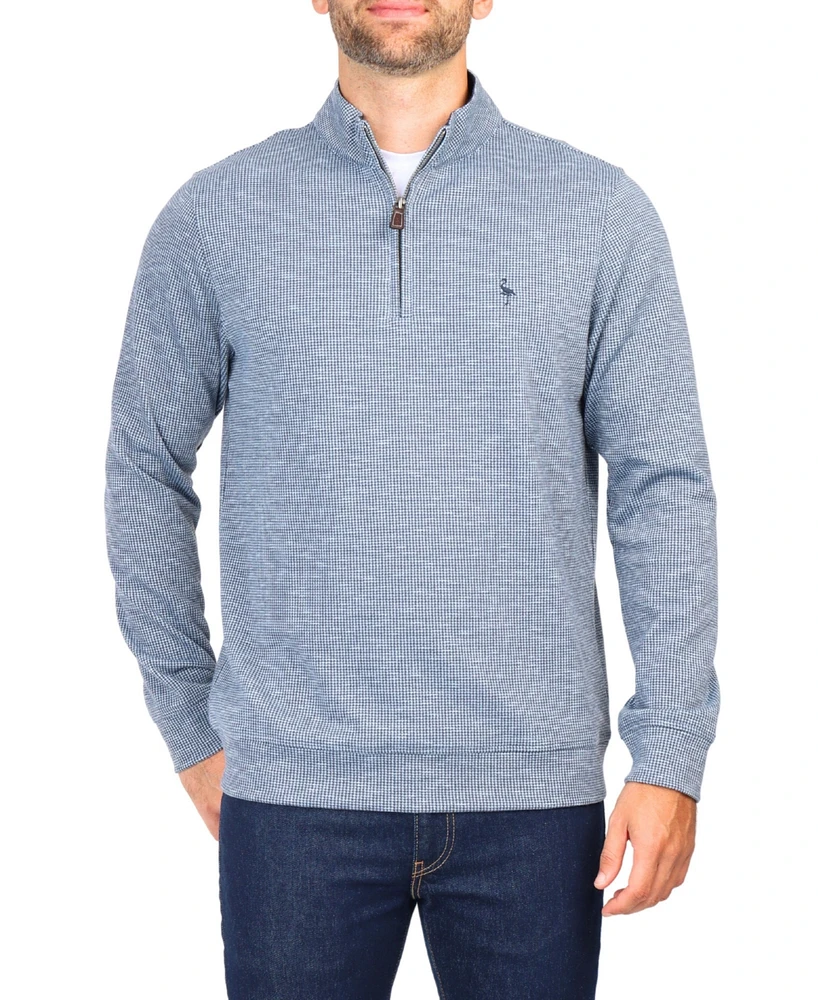 Men's Jacquard Houndstooth Quarter Zip