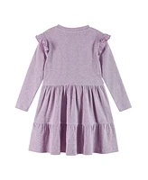 Andy & Evan Little Girls Toddler/Child Purple Jersey Dress w/Cat Applique