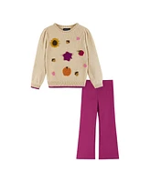 Andy & Evan Toddler Girls Toddler/Child Fall Themed Chenille Sweater Legging Set