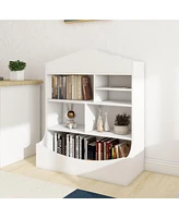 Slickblue Children's Multi-Functional 7-Shelf Bookcase – Versatile Storage Solution