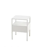 Slickblue Rattan End Table with Drawer for Stylish Storage