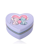 Disney Lilo and Stitch Angel Zippered Heart Shaped Jewerlry Travel Case