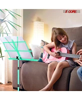 5 Core Sheet Music Stand Green Portable Foldable Music Note Holder • Height Adjustable Tripod Stands - Mus Fld Gr