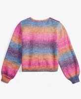 With Jules Big Girls Drawstring Rainbow Sweater